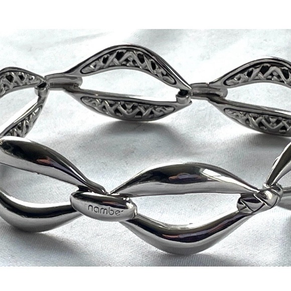 Nambe Silver Leaf Motif Bracelet - Picture 7 of 8